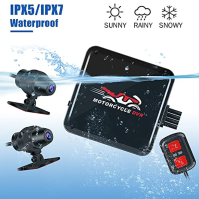 VSYSTO Motocyklová kamera DashCam Motocyklová kamera 1080P Duální objektiv přední a zadní kamery WiFi Záznamník jízdy Vodotěsná 